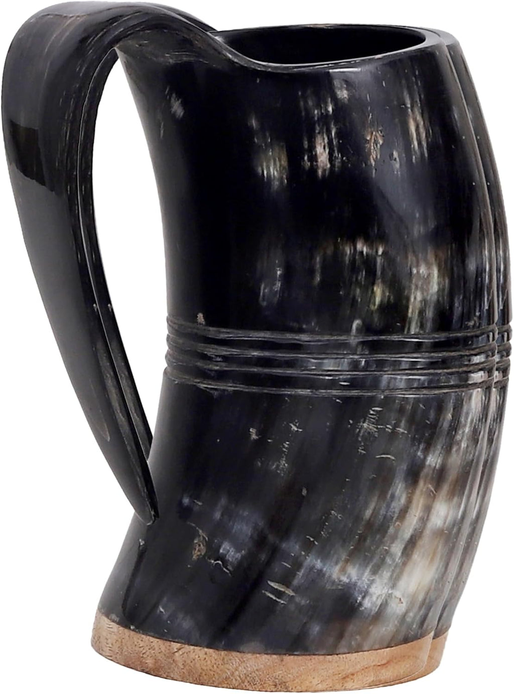 Horn Mug Beer Mug for Men, Ale Horn Mugs for Christmas Gift (L - 16 Oz, Eternal | Natural Finish)
