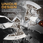 Camping Axe, Tiger - Patterned Survival Hatchet with Nylon Sheath | High Carbon Steel Blade, Ergonomic Wood Grip, Nylon Sheath, Unique Pattern Design, for Hiking, Chopping, Hunting
