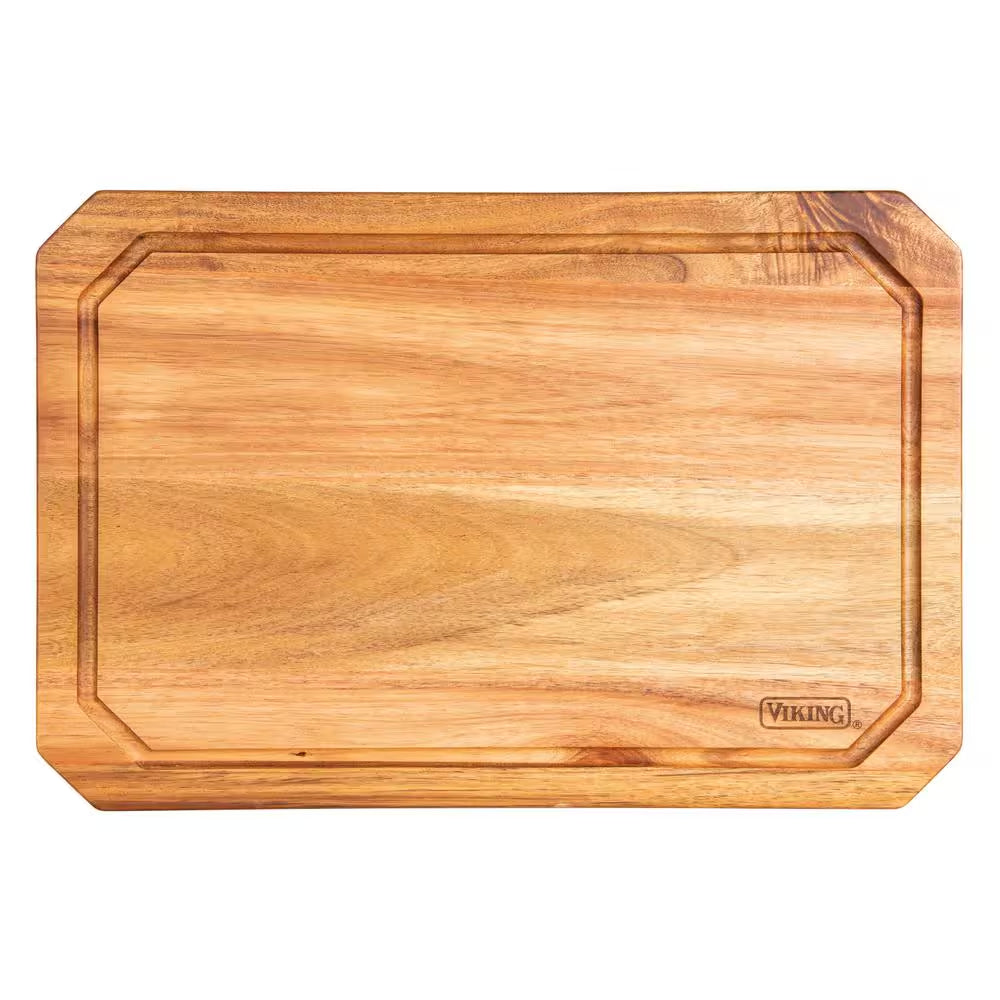 Acacia Wood Rectangular 18 X 12 In. Carving Board with Juice Groove