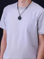 Men'S Viking Necklace Bold Eagle Raven Obsidian Necklace for Men Women, Stainless Steel Chain/Adjustable Nylon Cord
