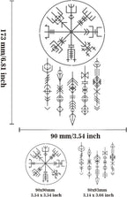 Viking Painting Stencils, 7X4 Inch Celtic Viking Signs Stainless Steel Metal Drawing Stencil for Wood Carving, Woodburning, Engraving and Scrapbooking