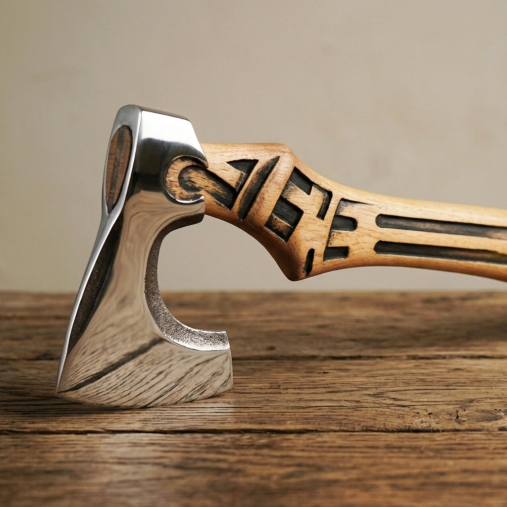 High Quality Carbon Steel Handmade Eagle Handle Viking Sculpture Axe with Sheath