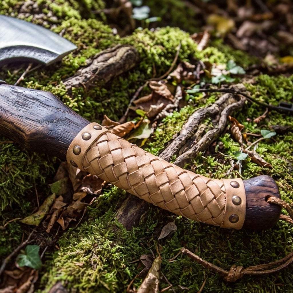Handmade Viking Axe 18 Carbon Steel Plain Blade Hatchet Wood Handle with Sheath