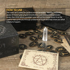 Runes, Wooden Runes Set with Guide Book,Healing Crystal Velvet Bag | Runes for Beginners, Witchcraft/Divination/Meditation/Spiritual