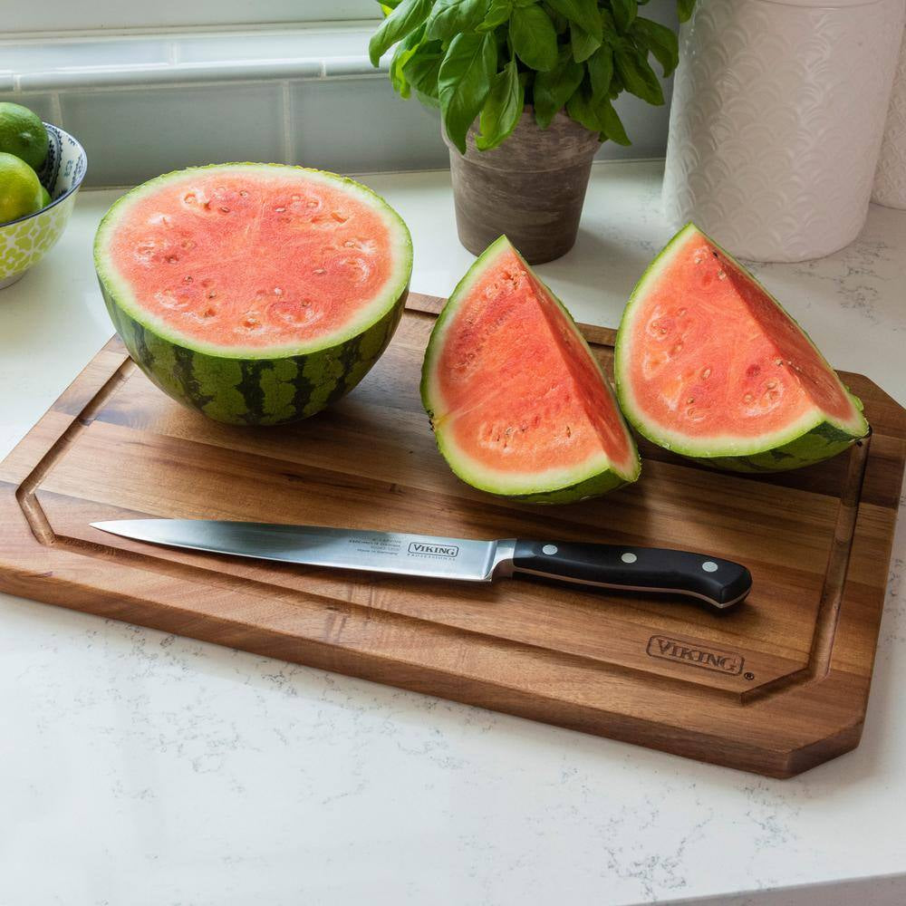 Acacia Wood Rectangular 18 X 12 In. Carving Board with Juice Groove