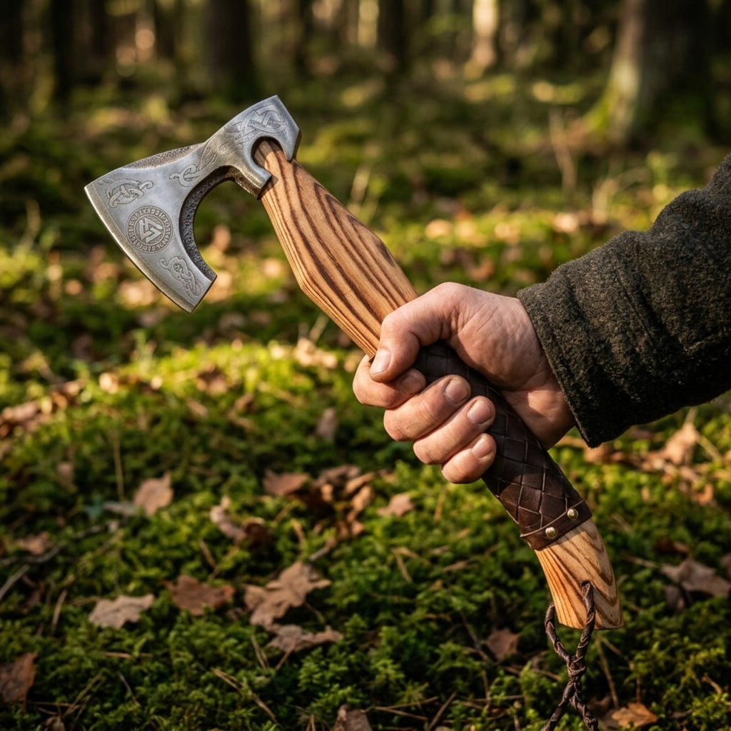 Handmade Viking Axe Hatchet 13” – Carbon Steel Camping, Outdoor Gear Axe