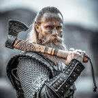 Hand Forged Viking Axe – Carbon Steel Blade with Ash Wood Handle and Leather Sheath, Camping, Hunting, Outdoor Hatchet Valhalla Ax, Medieval Axe, Authentic Norse Axe, Historical Gift for Men