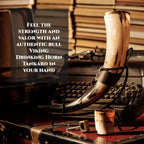 Viking Drinking Horn 15-20 Oz with Metal Stand | Hand-Crafted Ox Horn Cup for Mead, Ale, Beer | Medieval Norse Gift & Home Bar Décor, Food-Safe Lacque Unique Beer Gift for Men and Women