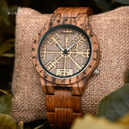 Viking Vegvisir Man'S Wooden Watches Vintage Watch for Men Wood Clock