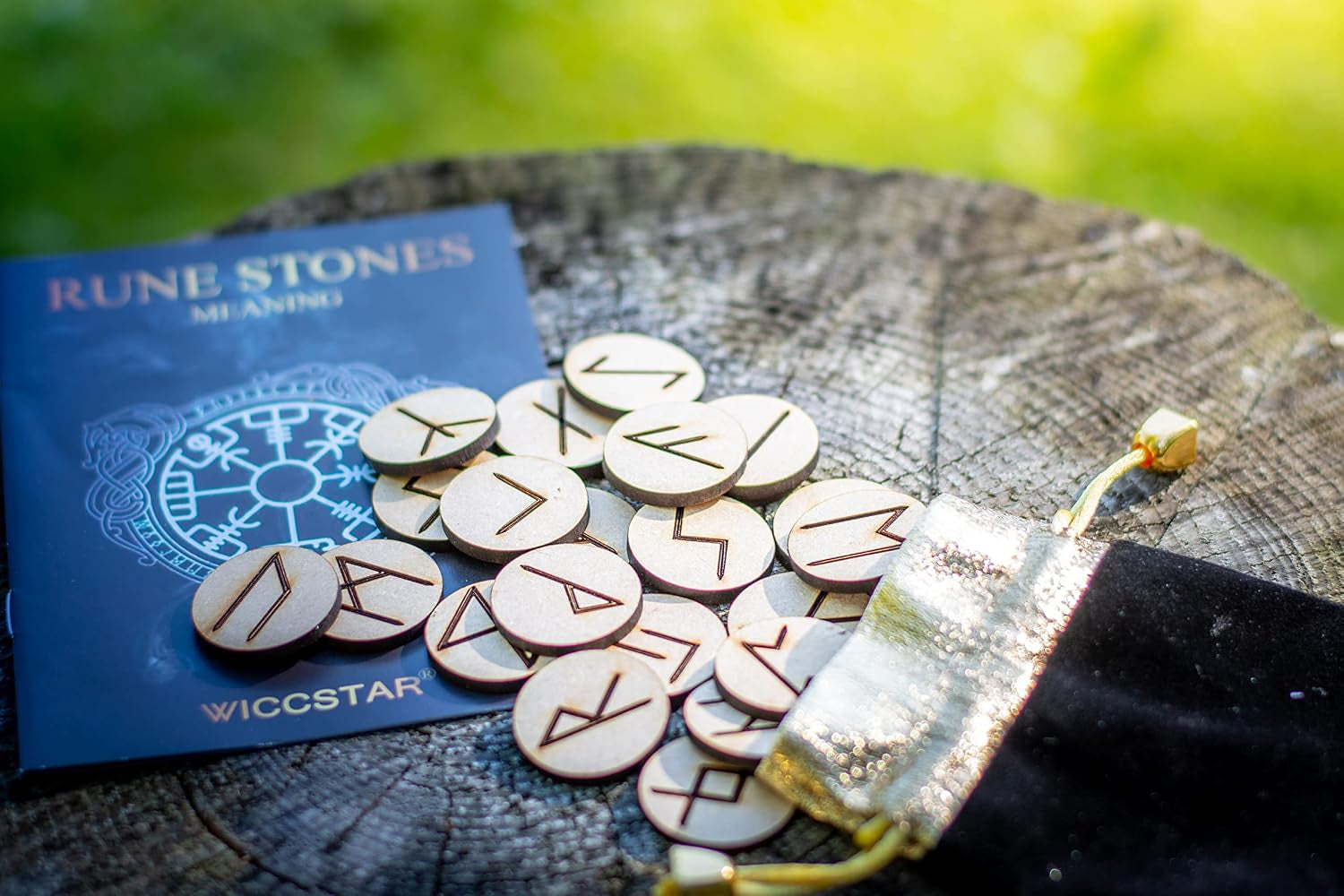 Rune Stones Set with Manual for Beginners and 5 Layouts. Viking Nordic Runes