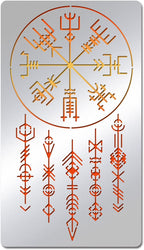 Viking Painting Stencils, 7X4 Inch Celtic Viking Signs Stainless Steel Metal Drawing Stencil for Wood Carving, Woodburning, Engraving and Scrapbooking