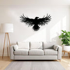 Metal Viking Raven Wall Art Norse Mythology Crow Wall Decor with Gothic Metal Wall Sculpture Suitable for Living Room Bedroom Indoor Outdoor Garden Home