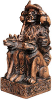 Odin Statue Allfather Norse God Figurine - Viking Home Decor | 8" Allfather with Gungnir Spear & Ravens Huginn & Muninn Statue; Viking Pagan Altar Decor; Durable Resin Wood Finish