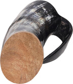 Horn Mug Beer Mug for Men, Ale Horn Mugs for Christmas Gift (L - 16 Oz, Eternal | Natural Finish)