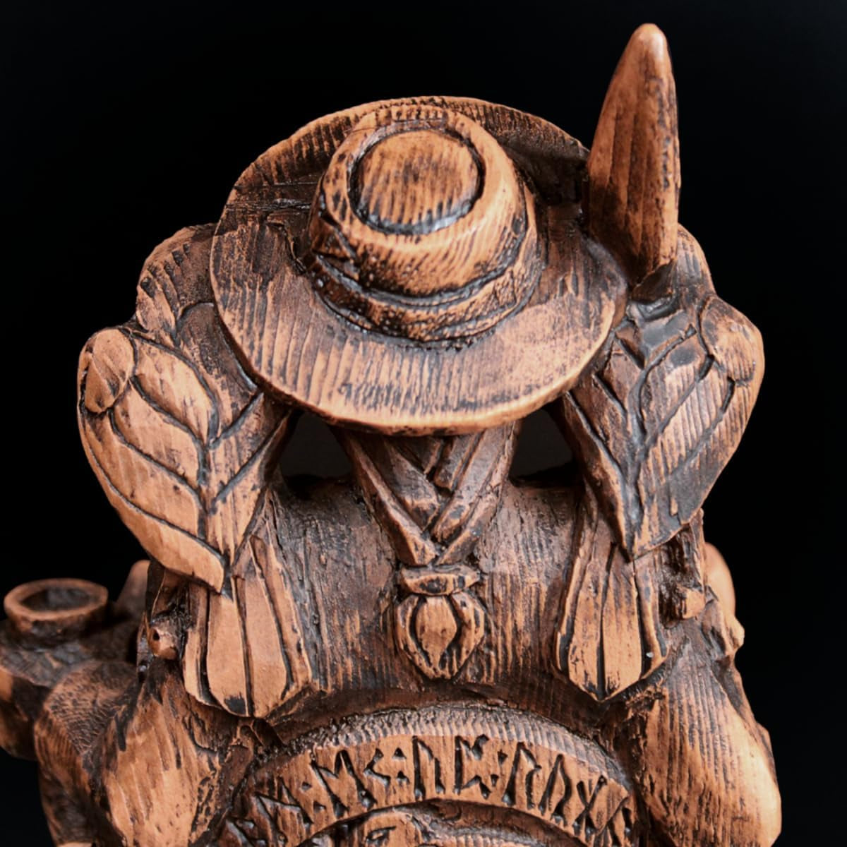 Odin Statue Allfather Norse God Figurine - Viking Home Decor | 8" Allfather with Gungnir Spear & Ravens Huginn & Muninn Statue; Viking Pagan Altar Decor; Durable Resin Wood Finish