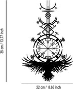 Gothic Raven Viking Metal Wall Decor - Nordic Style Room Decor Black Wall Art Home Decor for Living Room, Bedroom, Dining Room (Black)