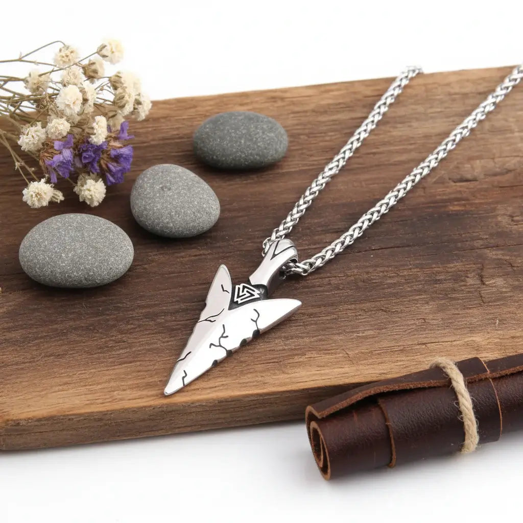 Viking Odin Spear Necklace Pendant Necklace Stainless Steel