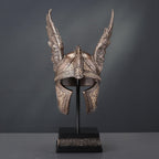 9 1/2 Inch Norse Winged Helmet of Odin Cold Cast Resin Brozne Finish Sculpture Viking Home Decor Collectibles