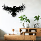 Metal Viking Raven Wall Art Norse Mythology Crow Wall Decor with Gothic Metal Wall Sculpture Suitable for Living Room Bedroom Indoor Outdoor Garden Home