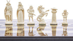 Viking Chess Set - Chess Board B/W- Size 17,3" + Viking Chess Pieces 3,75" B/W