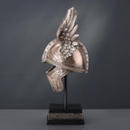 9 1/2 Inch Norse Winged Helmet of Odin Cold Cast Resin Brozne Finish Sculpture Viking Home Decor Collectibles
