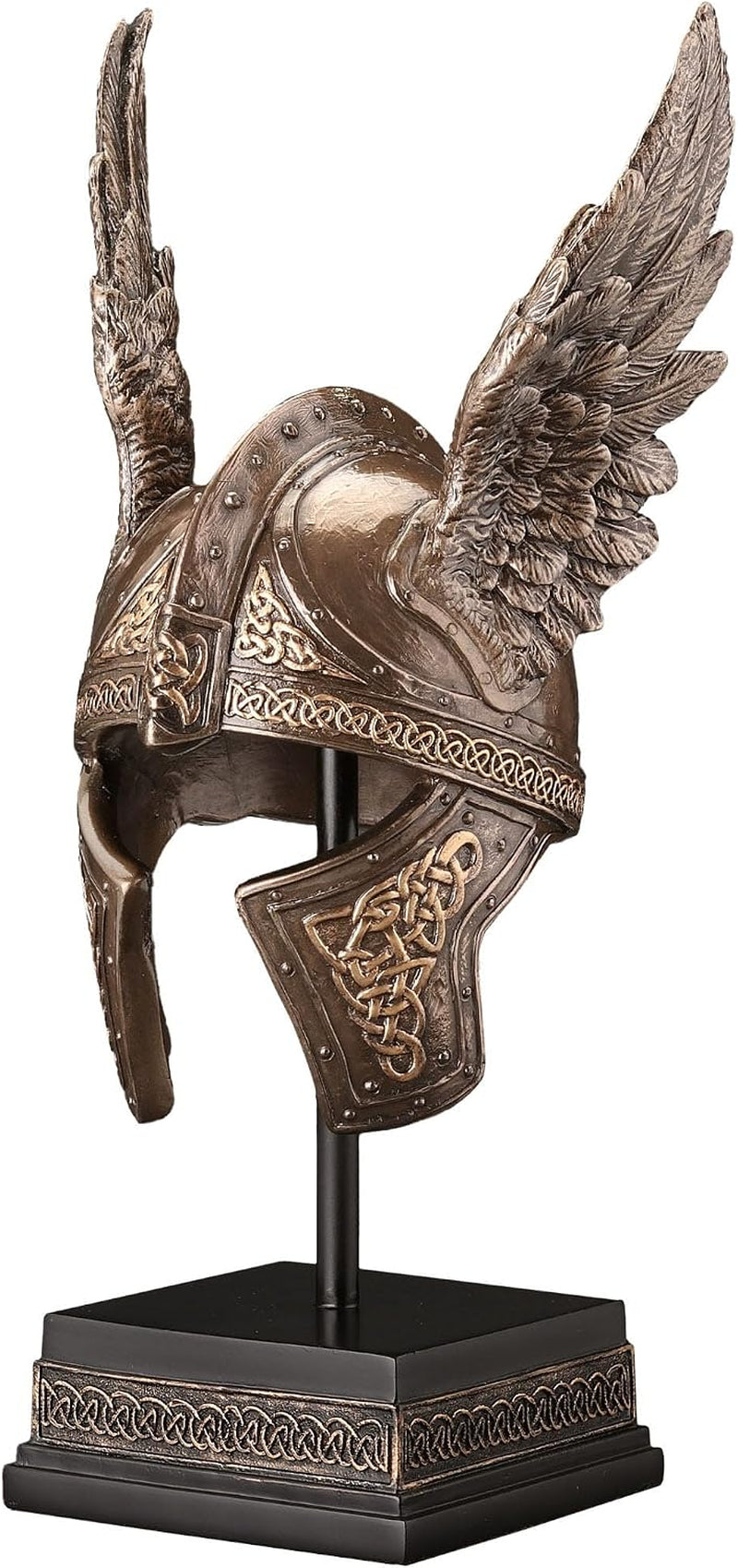 9 1/2 Inch Norse Winged Helmet of Odin Cold Cast Resin Brozne Finish Sculpture Viking Home Decor Collectibles
