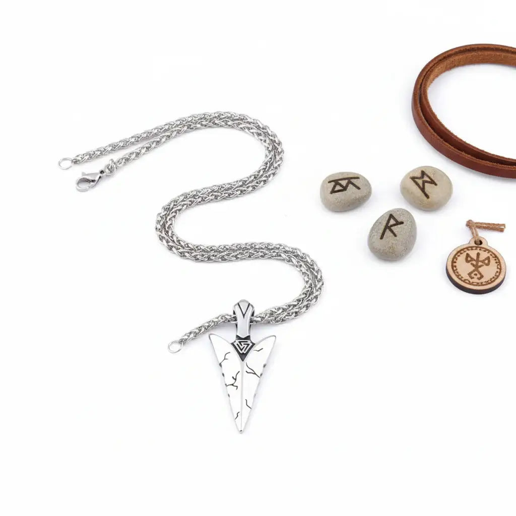 Viking Odin Spear Necklace Pendant Necklace Stainless Steel