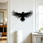 Metal Viking Raven Wall Art Norse Mythology Crow Wall Decor with Gothic Metal Wall Sculpture Suitable for Living Room Bedroom Indoor Outdoor Garden Home