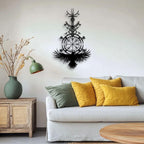 Gothic Raven Viking Metal Wall Decor - Nordic Style Room Decor Black Wall Art Home Decor for Living Room, Bedroom, Dining Room (Black)